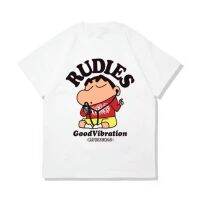 แฟชั่น Retro Crayon Shin-chan เสื้อยืดนักเรียนชายหญิงผ้าฝ้ายคอกลมพิมพ์ลายอนิเมะหลายแบบ เสื้อผ้า