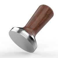 Coffee Tamper Wooden Coffee Espresso Handle Tamping Stainless Steel Barista Presser Portafilter 58MM