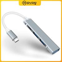 Hyra 4พอร์ต USB 3.0 Type C เครื่องขยายสัญญาณแท่นวางมือถืออะแดปเตอร์ OTG Splitter ความเร็วสูงสำหรับแล็ปท็อป PC ฮาร์ดไดรฟ์คีย์บอร์ดเมาส์