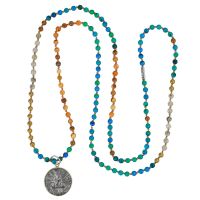 ZZOOI KELITCH Buddha Pendant Necklace Stone Beaded Long Chokers Fashion Handmade Jewelry Boho Charm Necklaces Man Women Accessories