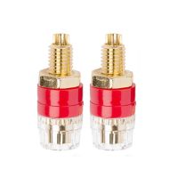 【CW】 2PCS 4mm Banana Socket Cable Connector Binding Post Terminal Speaker Amplifier Thread Audio Plug Adapter Gold Plated