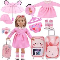 Doll Clothes Shoes Bunny Suitcase Accessories Fits 18 Inch American amp;43Cm Baby Newborn Doll Our Generation Girl`s Toy DIY Gifts