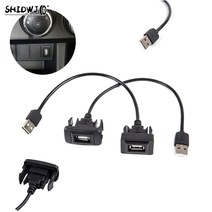 hot-car-dashboard-mount-usb-port-panel-male-to-female-plastic-extension-cable-vigo-rav4