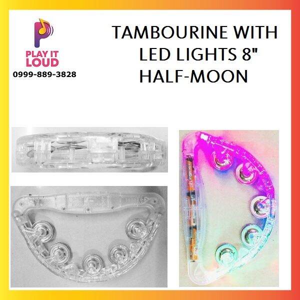 TAMBOURINE WITH LED LIGHTS 8" Lazada PH