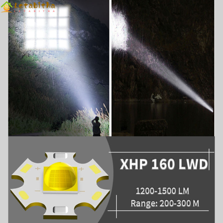 30w-ไฟฉาย-led-xhp160สว่างมากพลังสูงโคมไฟแรงไฟฉายอะลูมิเนียมผสมโลหะมือพร้อมคลิป