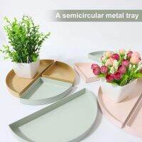 【CC】๑∏✶  2Pcs Semi-circular Metal Tray to  Combinations Organization Supplies