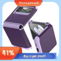 HONEYDEWD ป้องกันการกระแทก เคส Z flip 3/4/5 พีซีทีพียู บานพับแบบบานพับ ฝาปิดโทรศัพท์ ของใหม่ ชุดเกราะป้องกัน ตัวป้องกันโทรศัพท์มือถือ สำหรับ ซัมซุงกาแล็คซี่ โทรศัพท์สำหรับโทรศัพท์