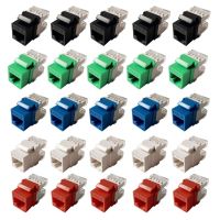 5ชิ้น Cat6 RJ45แจ็ค Keystone โปรไฟล์บางแจ็คผนังอีเธอร์เน็ต Ph ลงหลัก Cat5e ขั้วต่อโมดูล