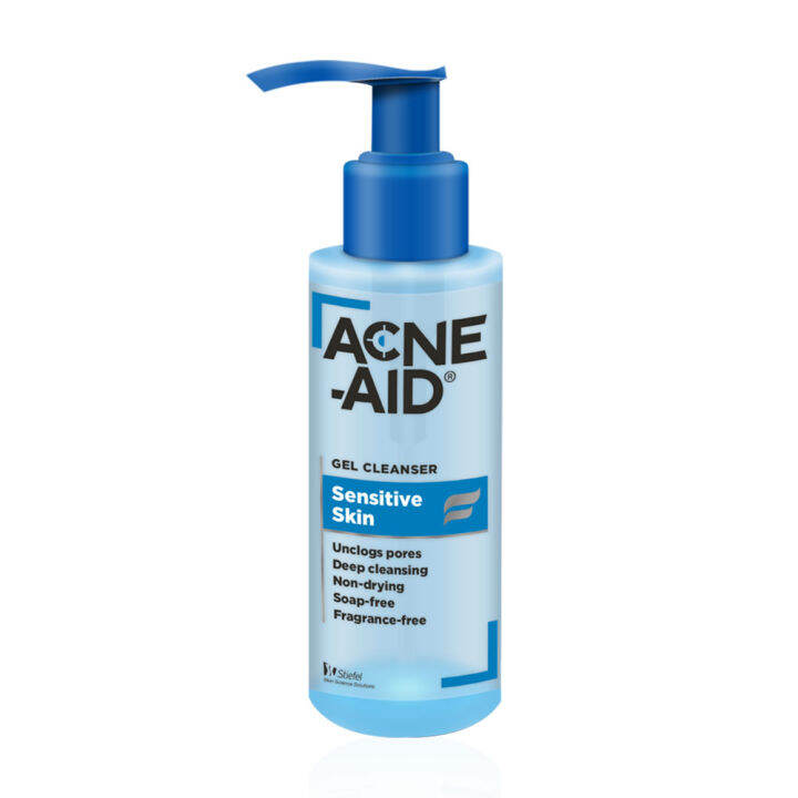 ACNEAID Gel Cleanser Sensitive Skin (สีฟ้า 100ml) แอคเน่เอด เจลใสล้าง