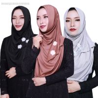 【YF】 Malaysia Headscarf Floral Turban Muslim Arab Hijab Shawls Head Cover Khimar Prayer Amira Cap One Piece Women Headwear