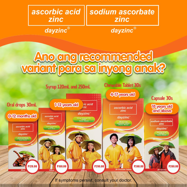 DAYZINC Sodium Ascorbate+Ascorbic Acid + Zinc Vitamin C Syrup(212 Yr s