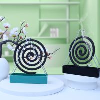 【CC】■⊙✠  Triangular Coil Incense Holder Shelf Wrought Iron Metal Ornament Bedroom Decoration