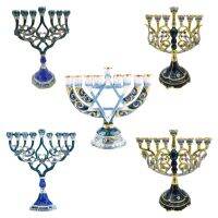 {6shop Department Store} Hanukkah Star Menorah ที่ใส่เชิงเทียนตั้งโต๊ะเชิงเทียนเดวิดมือ Paited บ้านปาร์ตี้เทศกาลเชิงเทียนของขวัญ