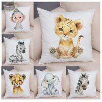 【CW】 Watercolor Soft Cushion Cover Patterns Hippo Pillowcases