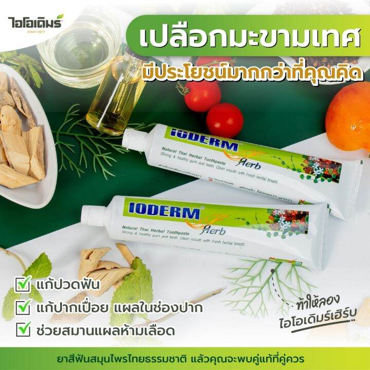 ioderm-ยาสีฟันสมุนไพร-ไอโอเดิมร์-เฮิร์บ-160-กรัม-แพค-6-กล่อง