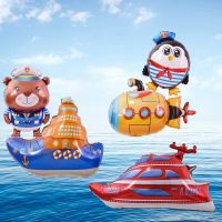 1pc navy Submarine Ship Foil Balloons Pirate Boat Aluminum Ballon Maritime Transport Birthday Party decorations kids air Globos Balloons