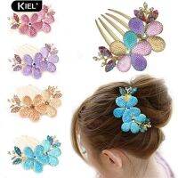 ※แฟชั่นการออกแบบดอกไม้ผสมโลหะ Rhinestone Barrette Hairpin Hair Clip