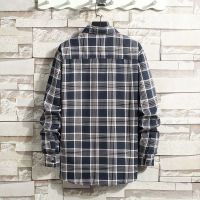 【M-3XL】Checkered Shirts Long-sleeved Shirt Men Loose Business Shirt Casual Polo