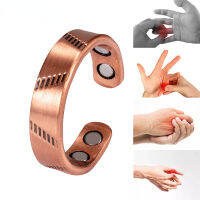 แหวนทองแดง Magnetic Energy Health Arthritis Pain Relief Vintage 6Mm Finger Ring Lines Cuff แหวนปรับได้สำหรับผู้หญิง Men