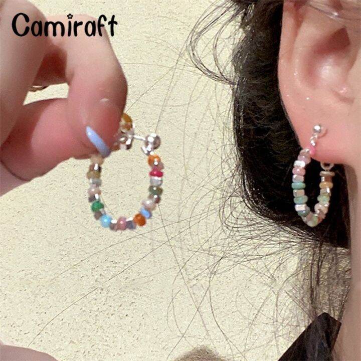 camiraft-ต่างหู-y2k-สไตล์โบฮีเมียนสำหรับผู้หญิงหญิงสาวหัวใจดอกสว่านต่างหูระย้าหูต่างหูแฟชั่นน่ารักหรูหราฮิปป๊อป