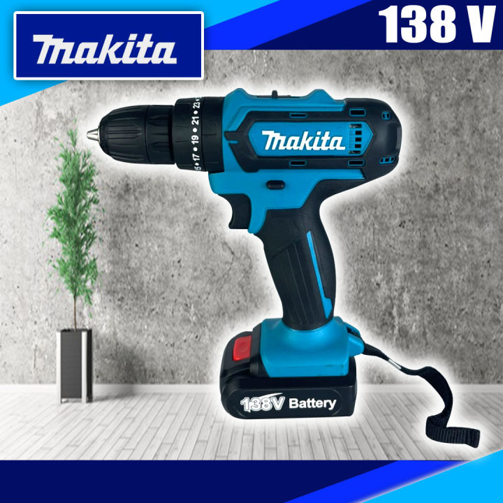 สินค้าแนะนำ-makita-สว่านไร้สาย-138v-3-ระบบ-เจาะกระแทกได้-งานเทียบ-รับประกันสินค้า-1-ปี