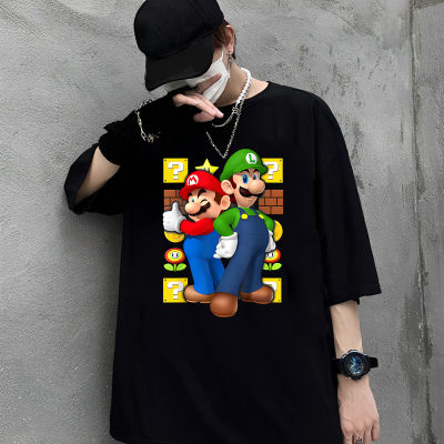 เสื้อยืดคุณภาพดี (S-5XL)   เสื้อยืด พิมพ์ลายกราฟิก Nintendo Super Mario Luigi Thumbs Up สําหรับผู้ใหญ่