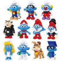 Smurfs บล็อกขนาดเล็กของสะสมภาพอนิเมะน่ารักของเล่นแบบอิฐบล็อคนาโนสำหรับเด็กของขวัญสำหรับผู้ใหญ่