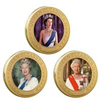 Queen Elizabeth II Challenge Coin Her Majestys Gold-plated Commemorative Coin Collection Decorative-sheguaecu