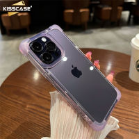 KISSCASE เคสโทรศัพท์โปร่งใส TPU นุ่มกันกระแทกสุดหรูสำหรับ iPhone 14 Pro Max 14Plus 14 Pro 14 13 12สี่มุมกันตกอะคริลิคใสที่ปิดหลังโทรศัพท์มือถือแข็ง