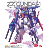 Bandai Original GUNDAM MG ZZ GUNDAM 1/100อะนิเมะ Action Figure Assembly ของเล่นสะสมเครื่องประดับของขวัญเด็ก