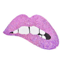 Bangqi Purple sexy lips iron on sequins sew on patches DIY applique for clothes crafts