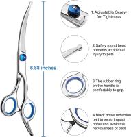 ตัดเพื่อความปลอดภัยผมกรูมมิ่งสุนัขสุนัขสัตว์ผอมบางเหล็กรอบแมวกรรไกรเครื่องมือลูกแมวสัตว์เลี้ยงสแตนเลสกรรไกรกรรไกร
