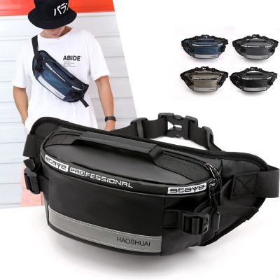 Outdoor Anti-Theft Waist Bag Men Fashion Reflective Run Fanny Pack New Waterproof Cell Phone Storage Bag Male Travel Belt Bag Running Belt