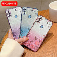 เคสป้องกันแบบนิ่มสำหรับโทรศัพท์ Samsung Galaxy,เคสป้องกันด้านหลังเนื้อนิ่มลายผีเสื้อดอกไม้เคสมันเงา A11สำหรับ Samsung Galaxy A11เคสสำหรับเด็กผู้หญิง