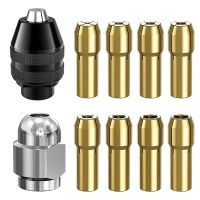 Drill Chuck Collet Set For Dremel1/32Inch To 1/8Inch Replacement 4486 Keyless Bit With Replacement Rotary Drill Nut Set
