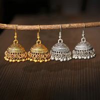 ชาติพันธุ์Jhumka Jhumki BirdcageแกะสลักDropต่างหูระย้าสำหรับผู้หญิงBoho Vintage Alloyต่างหูระย้ายิปซีเครื่องประดับอินเดีย