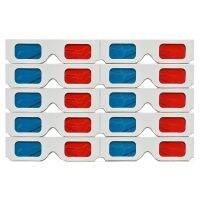 3D Glasses, 10 Pairs Red and Blue Paper Stereo Lenses for Set Anaglyph Paper 3D Glasses