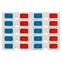 3D Glasses, 10 Pairs Red and Blue Paper Stereo Lenses for Movies Set Anaglyph Paper 3D Glasses
