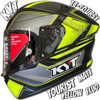 KYT TT-COURSE TOURIST MATT YELLOW FLUO [ เต็มใบ ] [ แว่นชั้นเดียว ] [ DD-Ring ]