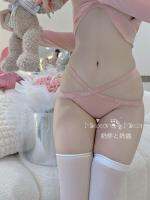 Milk Bear and Cat: Little Hot GirlxSexy Letter Belt Underwear High Slit European American Cotton T-shaped Briefs