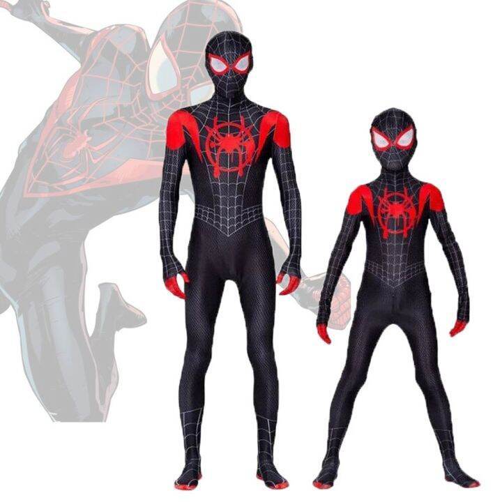 2 Halloween Spiderman Cosplay Costume Spider Man Into The Spider Verse ...