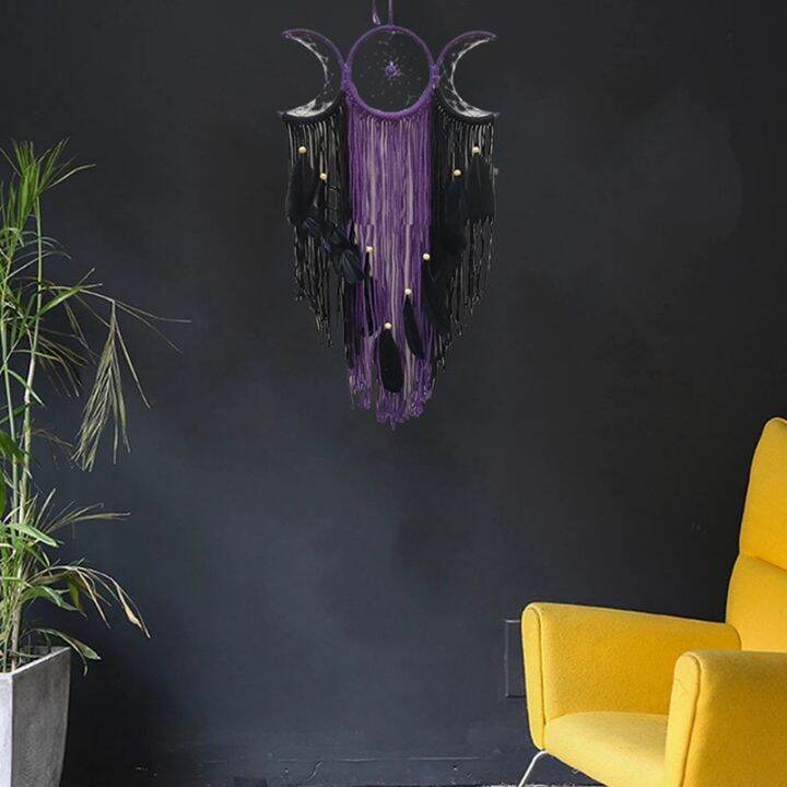 triple-moon-goddess-macrame-wall-hanging-boho-half-moon-large-dream-catcher-decor-home-bedroom-chic-decoration