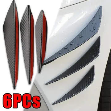 Cheap 6pcs Carbon Fiber Texture Car Bumper Fin Canard Splitter Diffuser  Valence Spoiler Lip