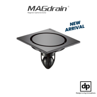 MAGdrain C14Q50-K (color: Space Grey) ชุดท่อระบายน้ำวัสดุสแตนเลส 304 ระบบป้องกันการย้อนกลับ   ขนาด 4x4 นิ้ว