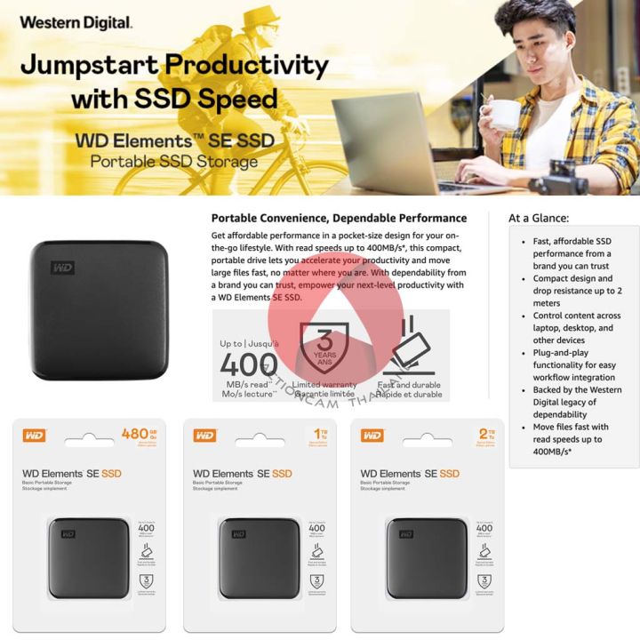 wd-element-se-ssd-portable-storage-1tb-ฮาร์ดดิสก์-เอส-เอส-ดี-harddisk-ssd-ประกัน-synnex-3-ปี