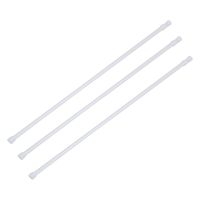 3X Spring Loaded Extendable Telescopic Net Voile Tension Curtain Rail Pole Rod Rods White 70-120cm