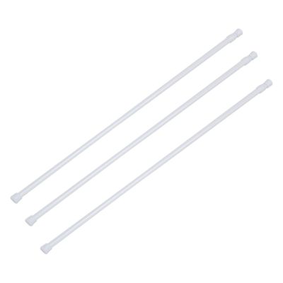 3X Spring Loaded Extendable Telescopic Net Voile Tension Curtain Rail Pole Rod Rods White 70-120cm