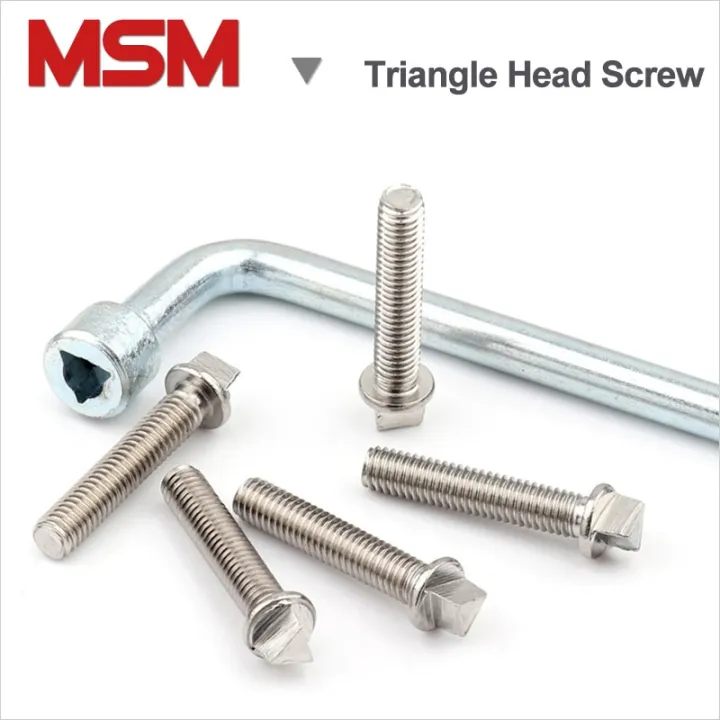 5Pcs MSM Triangle Head Screws AntiTheft Bolt Stainless Steel M6 M8 M10