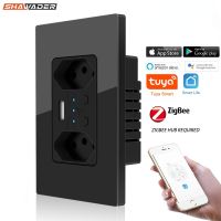 Zigbee Smart Brazilian Wall Socket USB Tomada Electric Brazil Plug Outlet PC Glass Panel Remote Tuya Smartlife Alexa Google Home Ratchets Sockets