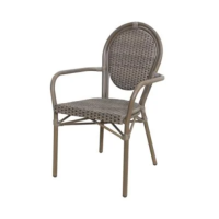 การประกัน / 1 สัปดาห์Synthetic rattan chair with armrests indoor/outdoor size 54 x 56 x 89 cm.- (Max load 100 kg.) - light gray/black